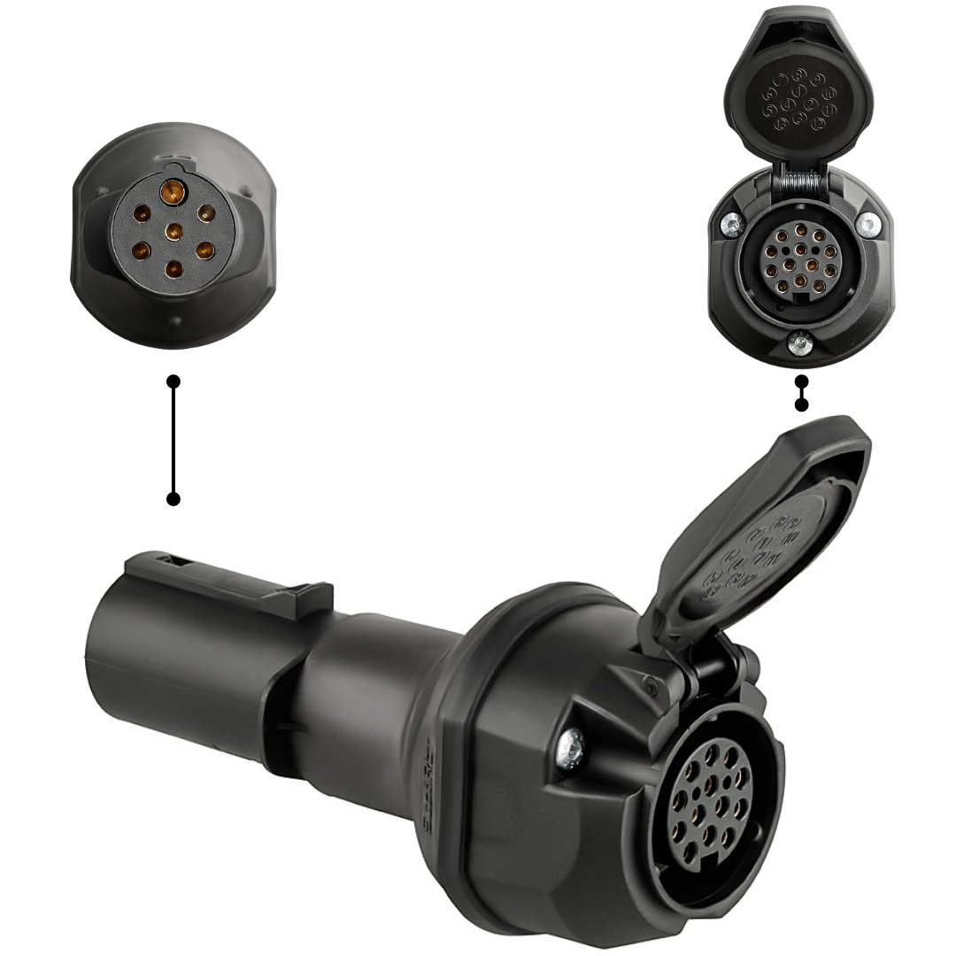 7 auf 13-pol Adapter Stecker, Steckverbindung 13pol Anhänger Stecker zu 7pin Auto Steckdose, 7-13 Pin Adapter nach ISO 1724 und 11446 genormt, AHK Verbinder für 12 V Systeme, Hänger Adapterstecker 7 auf 13-pol Adapter Stecker, Steckverbindung 13pol Anhänger Stecker zu 7pin Auto Steckdose, 7-13 Pin Adapter nach ISO 1724 und 11446 genormt, AHK Verbinder für 12 V Systeme, Hänger Adapterstecker