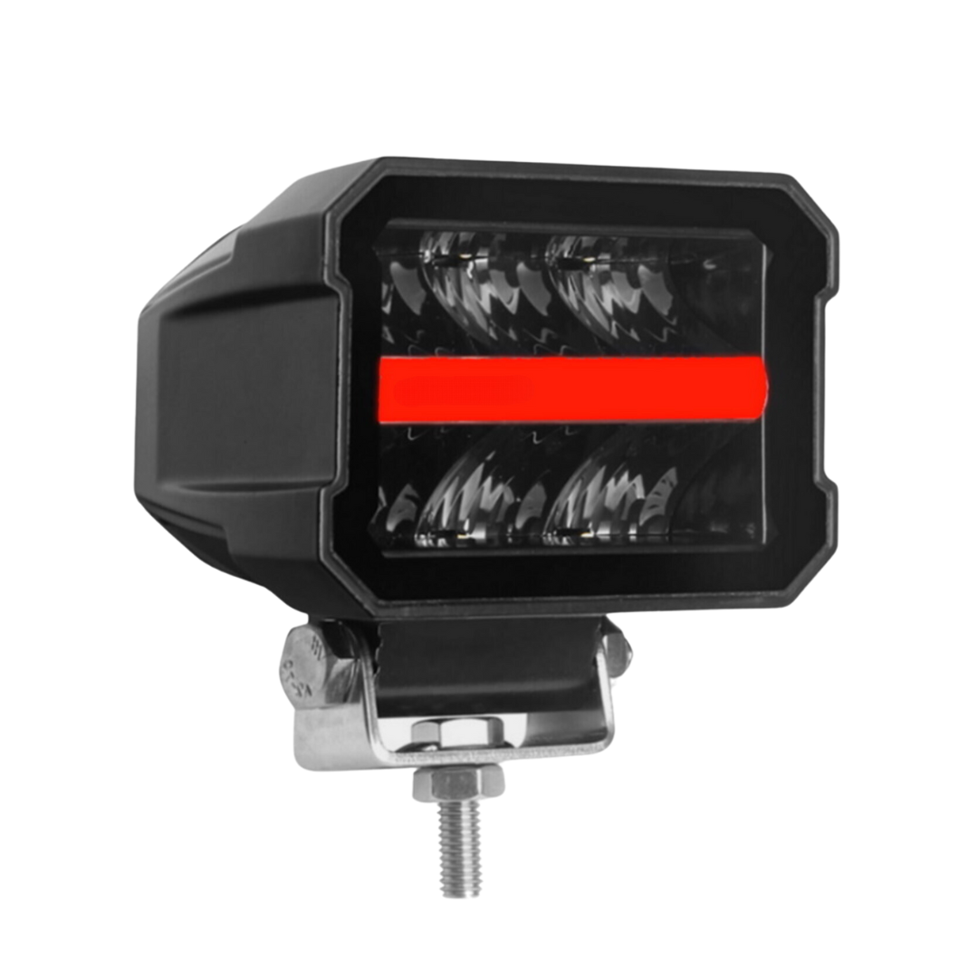 Dark Look LED Work Light with Red / Amber Position Light Strip -