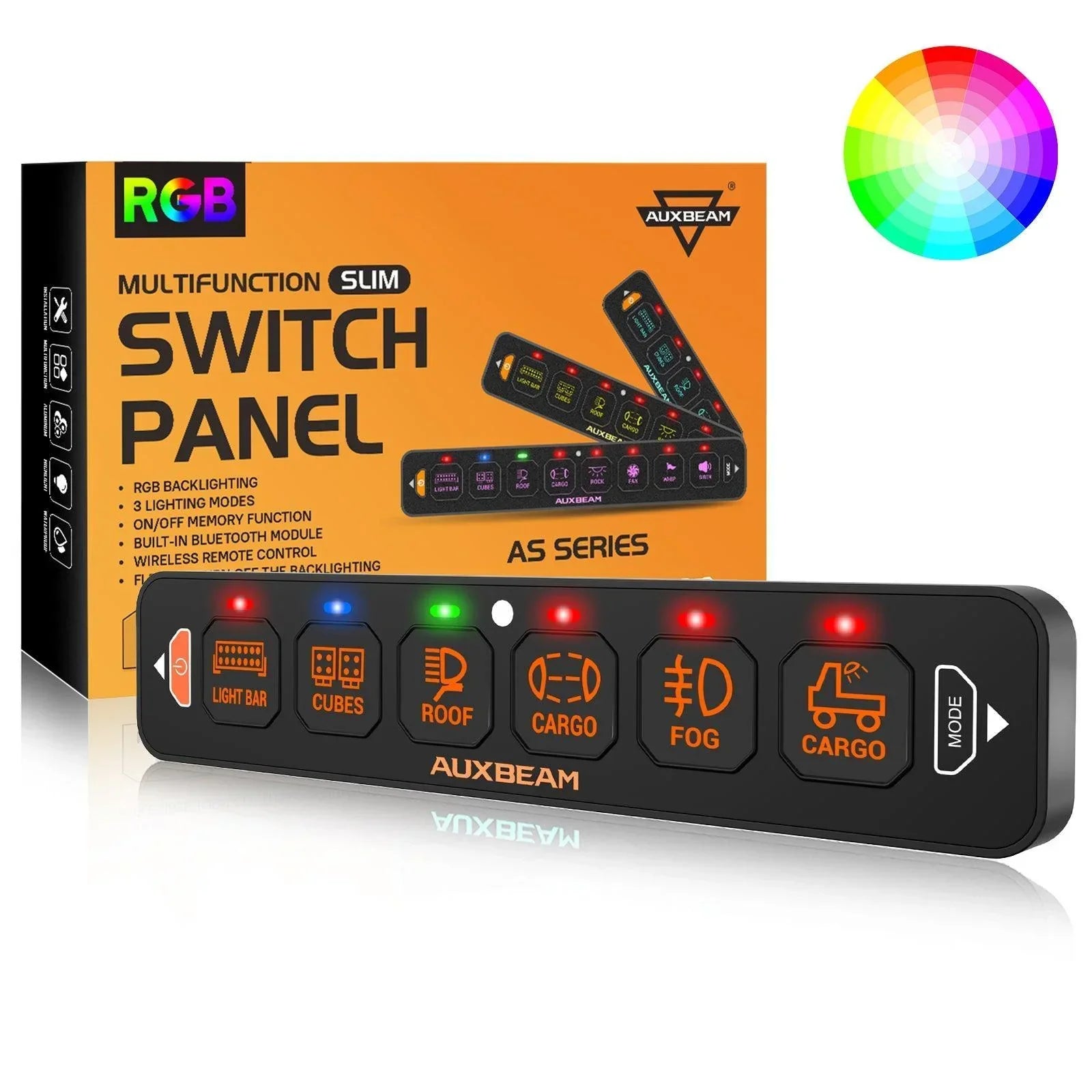 パーツ AUXBEAM 6 Gang Switch Panel System 6 Way Auxbeam Control Panel / Slimline UK + Ireland