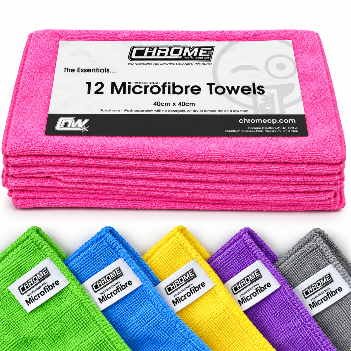 Chrome Microfibre Cloths / 12 Pack