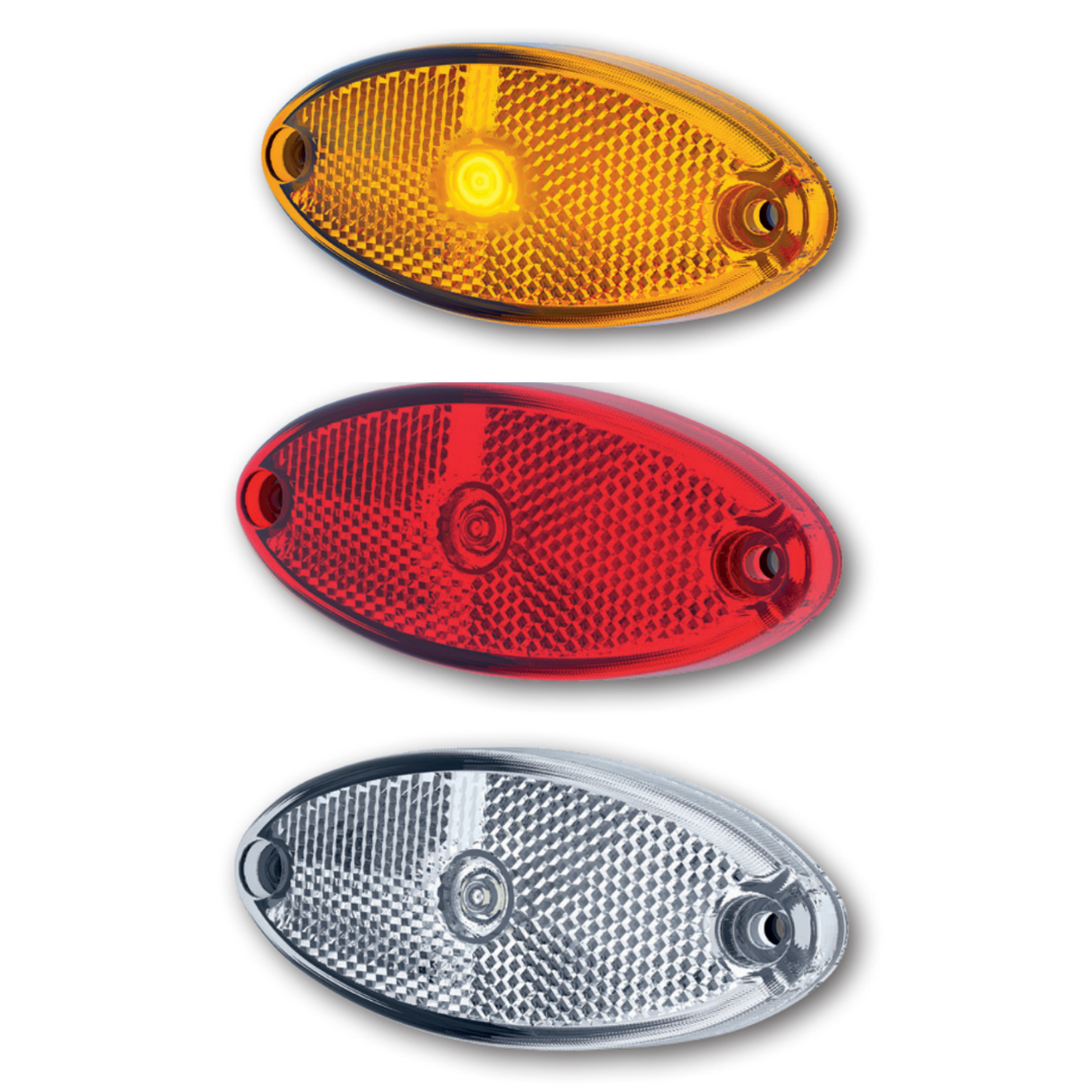 Fristom Oval Trailer Style LED Marker Light with Reflector -