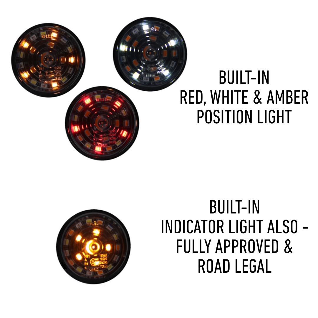 Tri-Colour Danish Light Insert with Red, White, Amber & Indicator Function