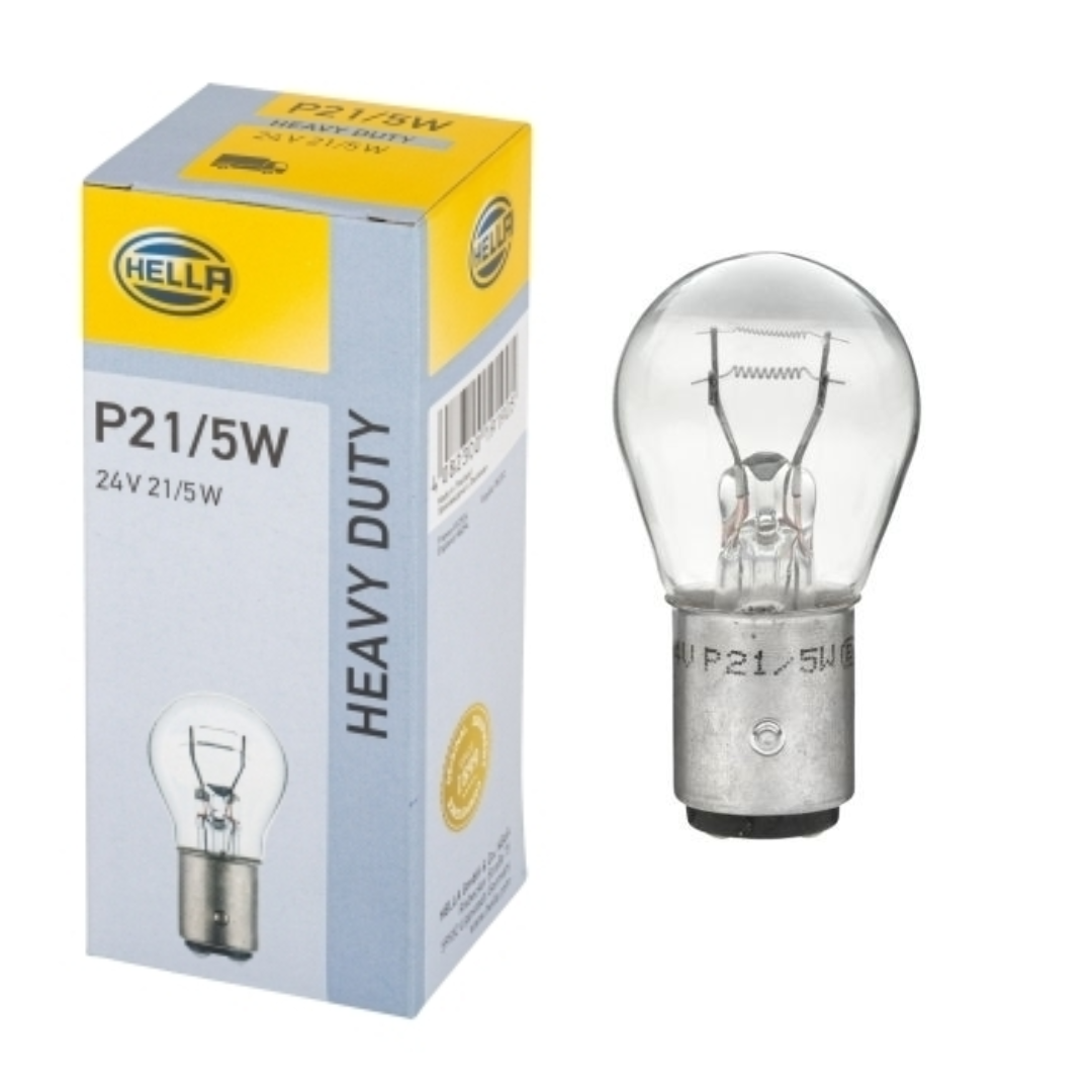 Hella 24v 21/5w SBC Stop & Tail Bulbs with Offset Base / No. 294 / 334 / Pack of 10 - bin:O4 - Bulbs - Bulbs For Trucks