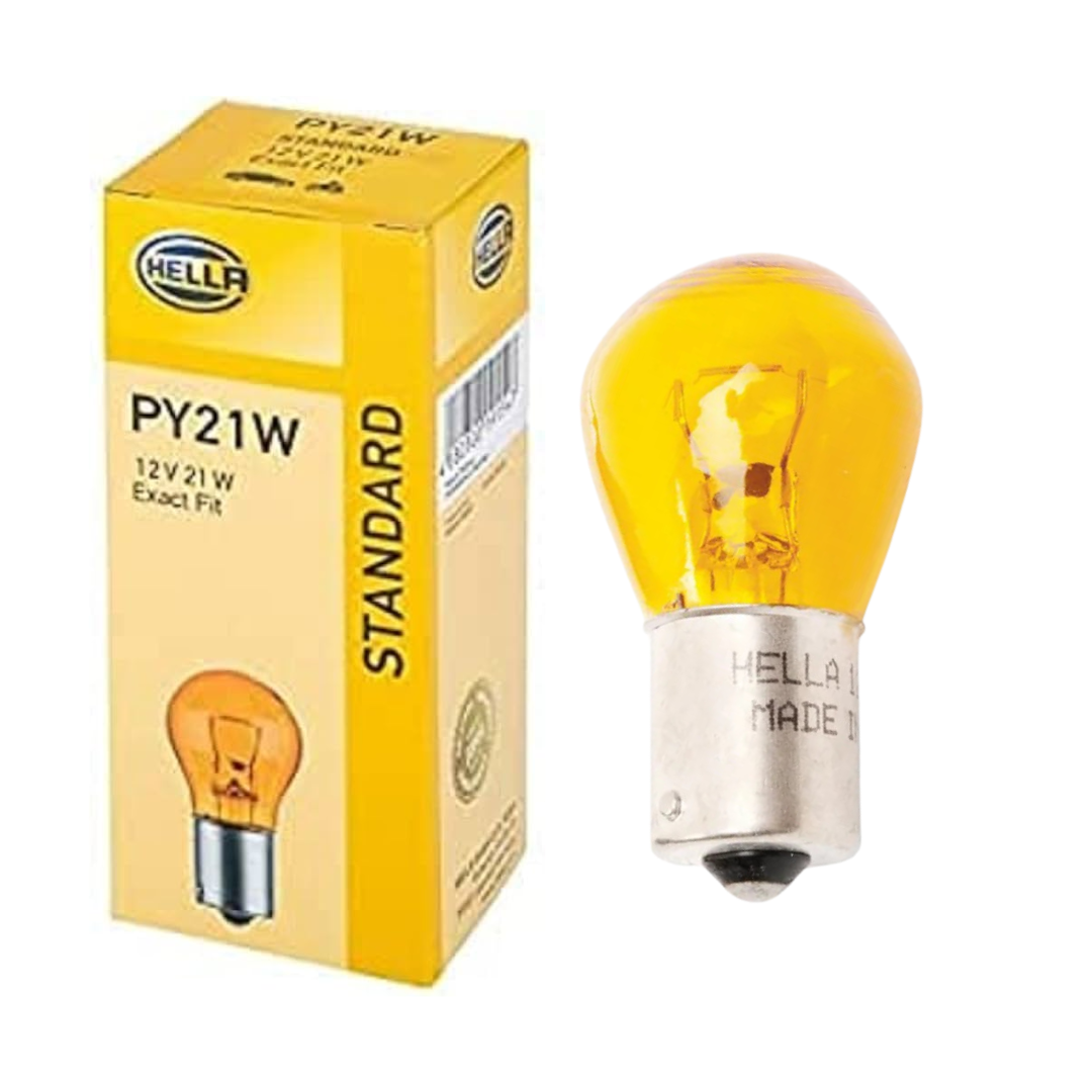 Hella 12v PY21w Offset Amber Bulbs / Pack of 10 - Bulbs - Bulbs For Cars 12v - spo-cs-disabled - spo-default - spo-enab