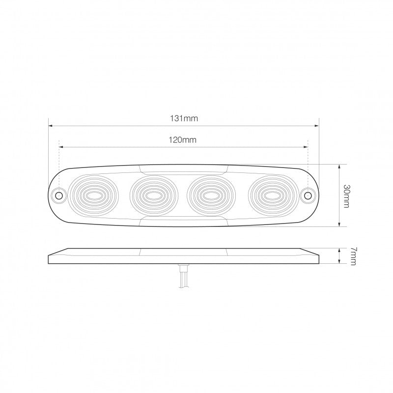 LED Strobe Light in Red, Amber & White / 4 LED Version by LED Autolamps - spo-cs-disabled - spo-default - spo-disabled