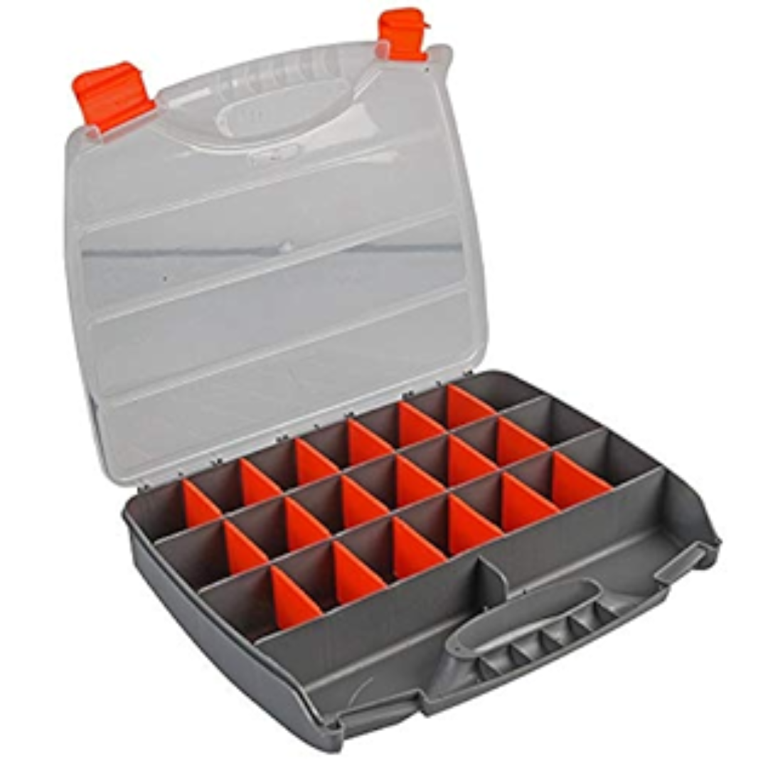 Adjustable Compartment Organiser Storage Box - 80mm x 480mm x 380mm - LARGE -