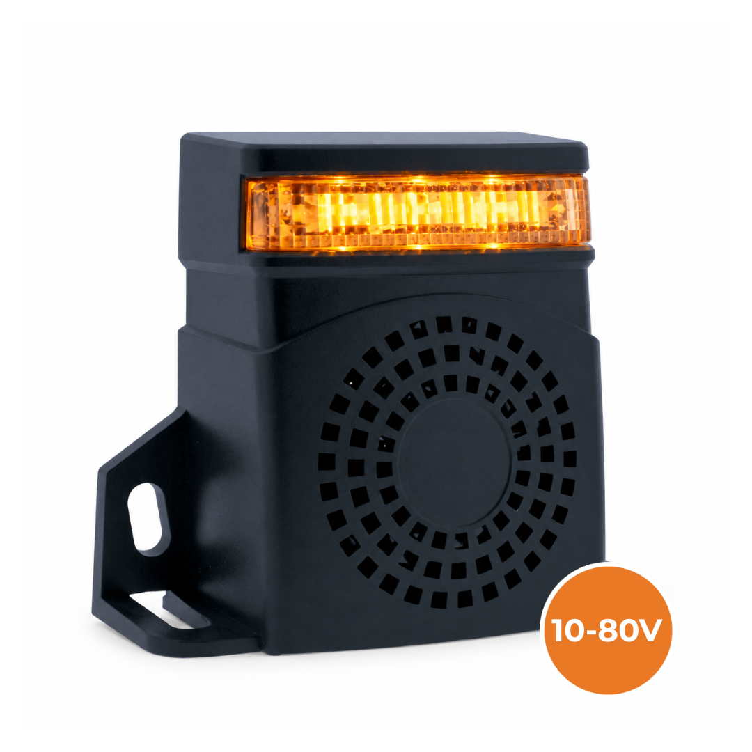 10-80V Reversing Alarm (Beep/Noise) with Built In Flasher for Forklifts
