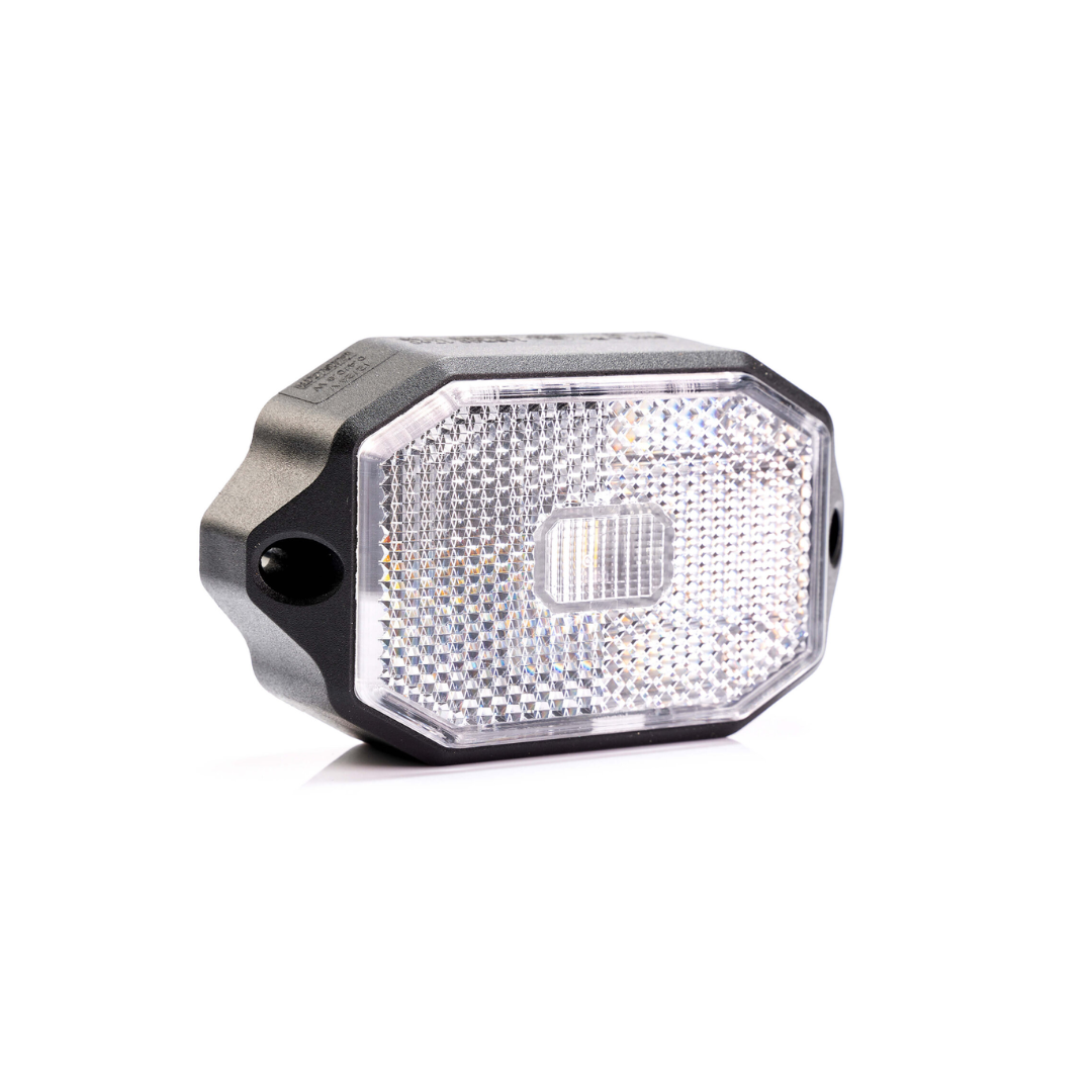 Fristom FT-069 White LED Marker Light with Reflector / Flat Bracket -