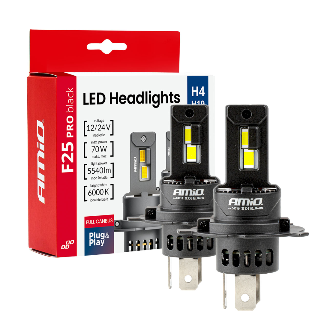 F25 PRO Black Edition Direct Fit LED Headlight Bulbs / H4