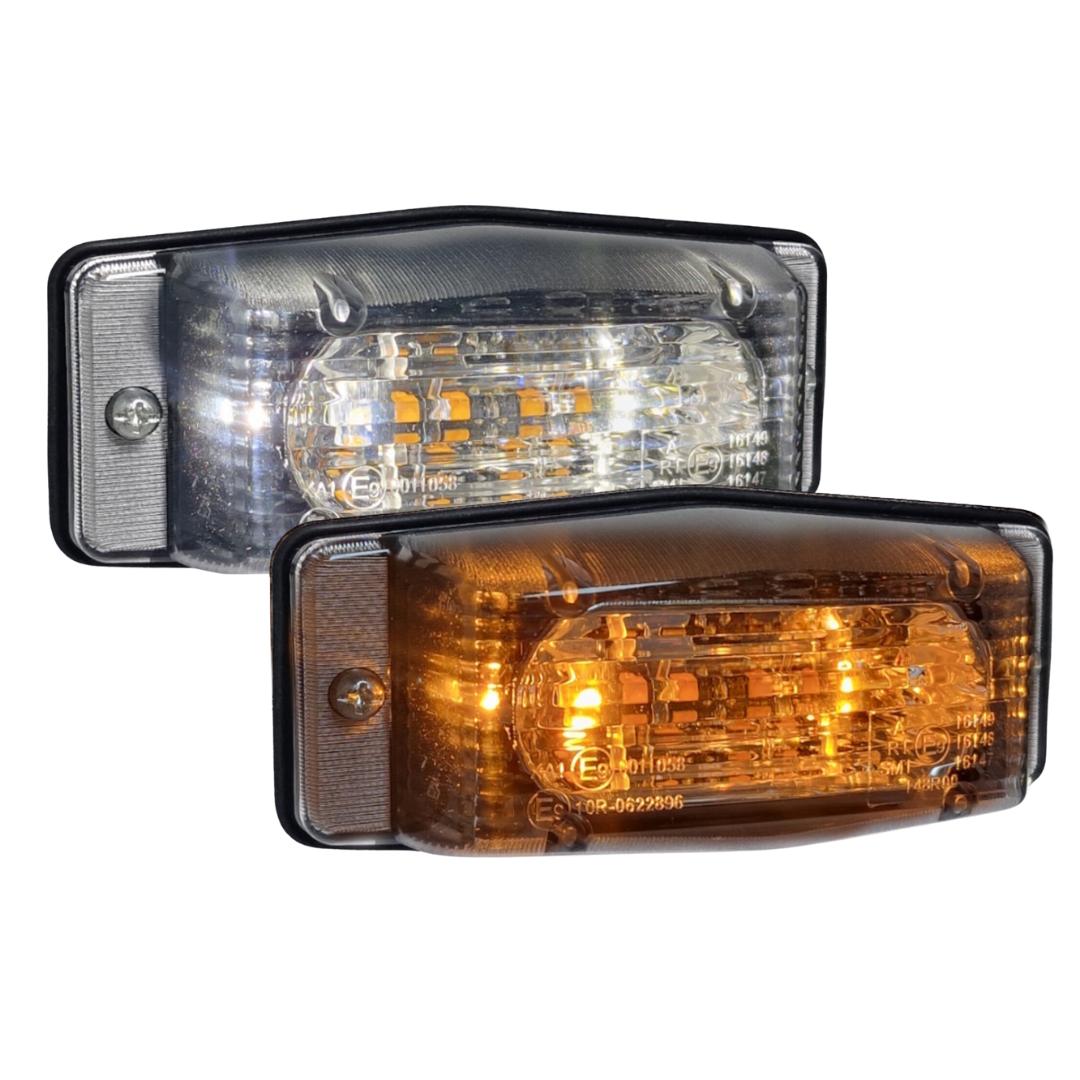 Transparent Lens LED Double Burner Light  - White & Amber Dual Colour