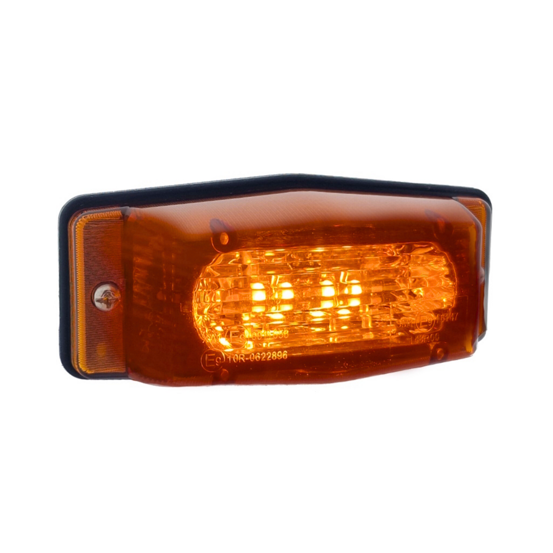 LED Double Burner Lamp with Built in Strobe Light / Amber Lens -
