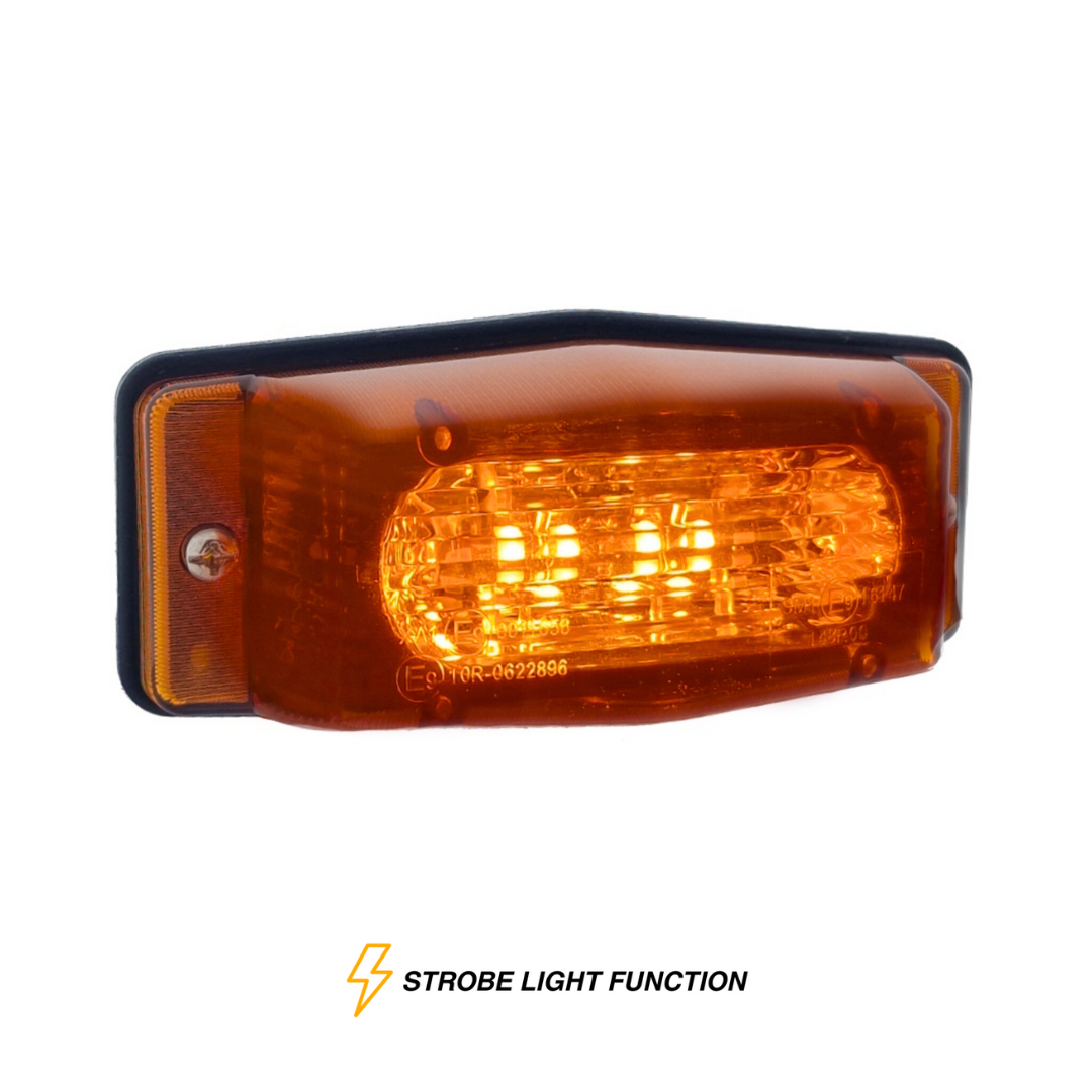 LED Double Burner Lamp with Built in Strobe Light / Amber Lens -