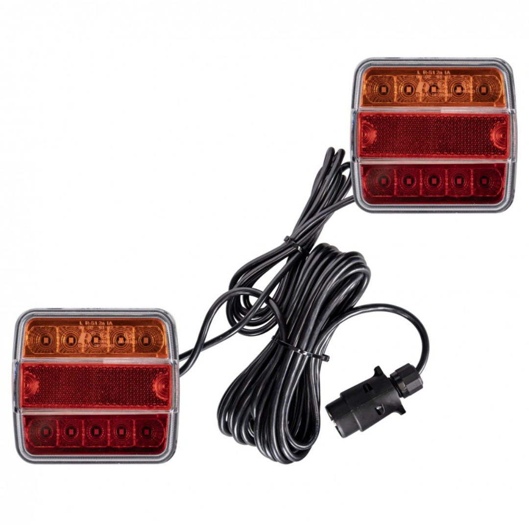 Magnetic Square Trailer Light Kit with 7.5M Cable / 7 Pole UK + Ireland
