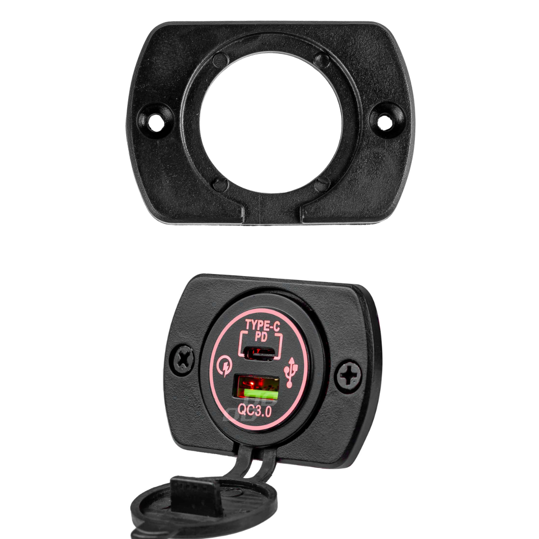 Single Mounting Plate for USB Port, Cigarette Lighter or Voltmeter