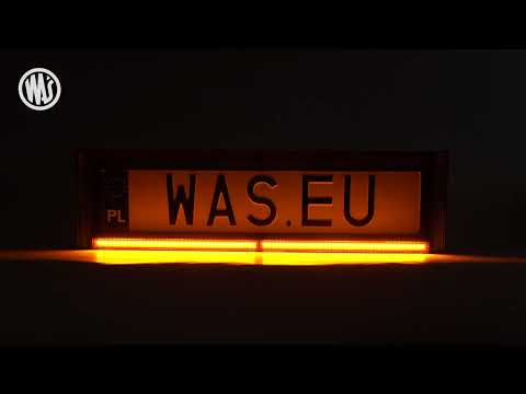 WAS W253 Number Plate Holder with Amber Strobe Lights and White Reflectors
