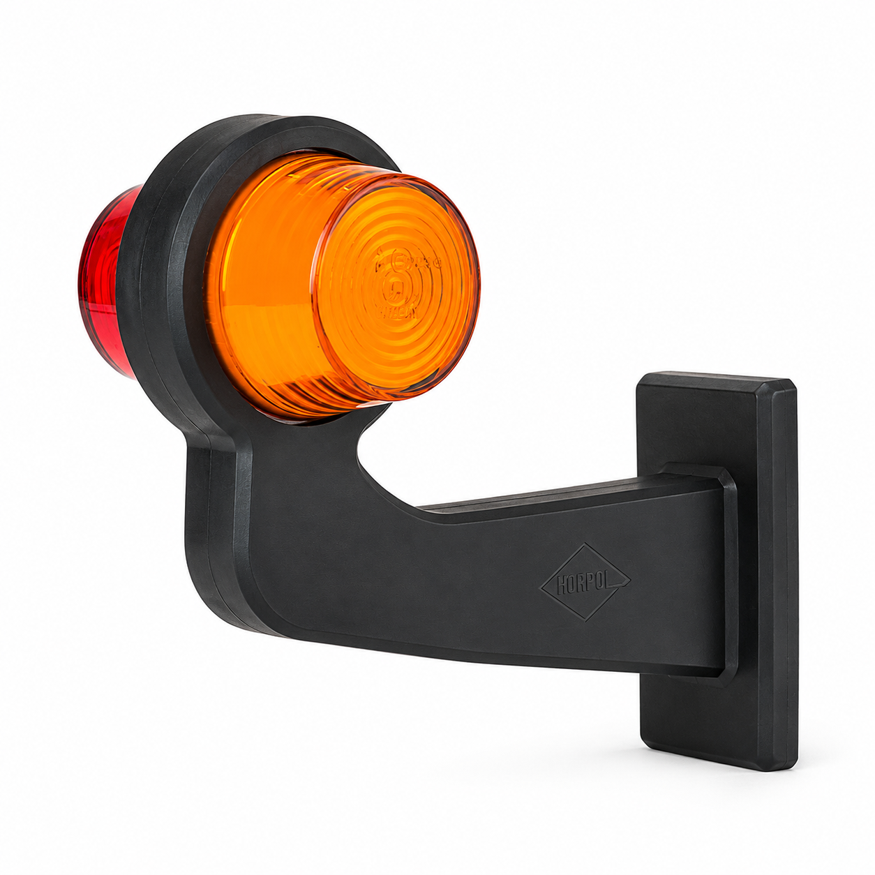 Old School Danish Long Arm Marker Light / Amber & Red Neon