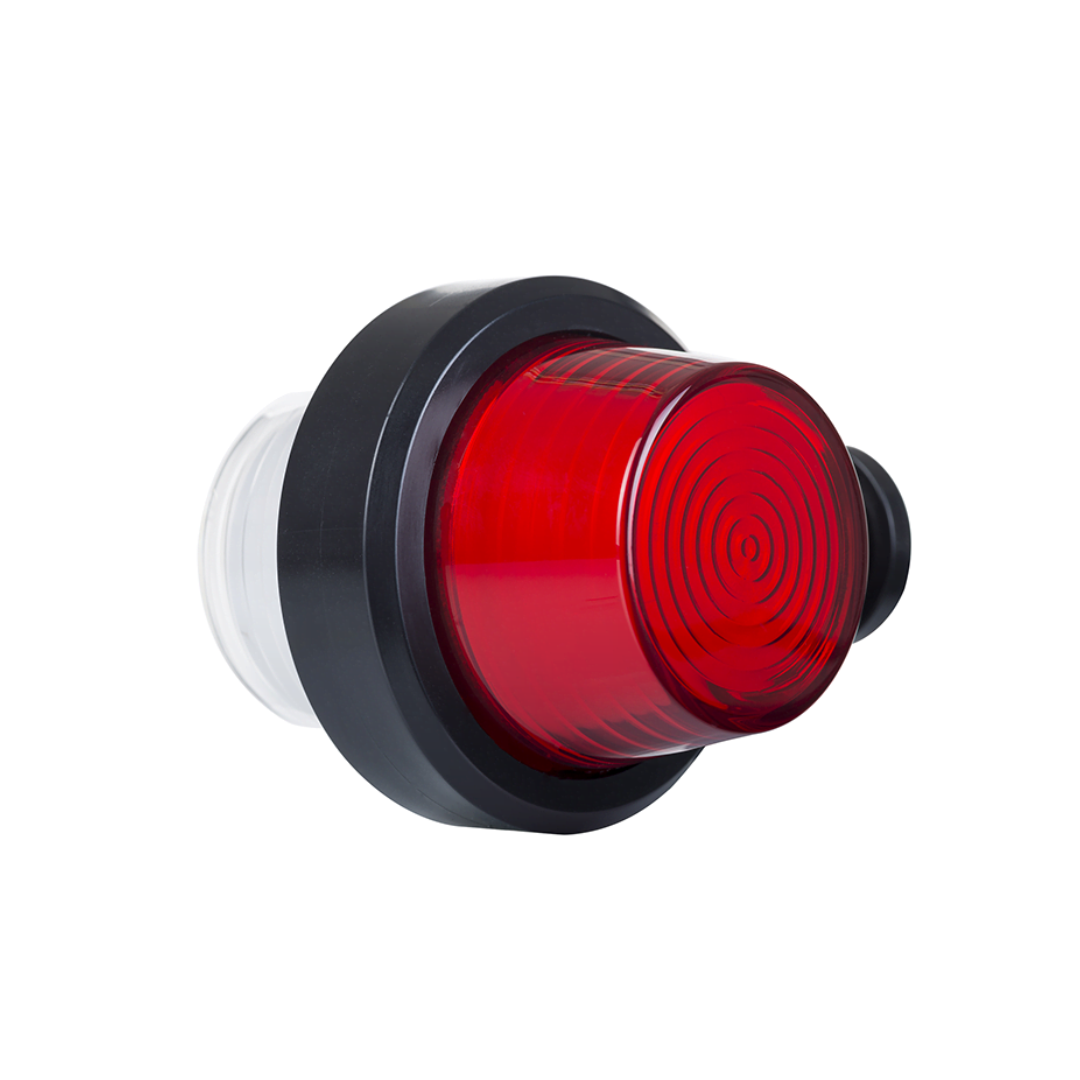 Old School Danish Short LED Outline Marker Light / Red & White Neon Lens