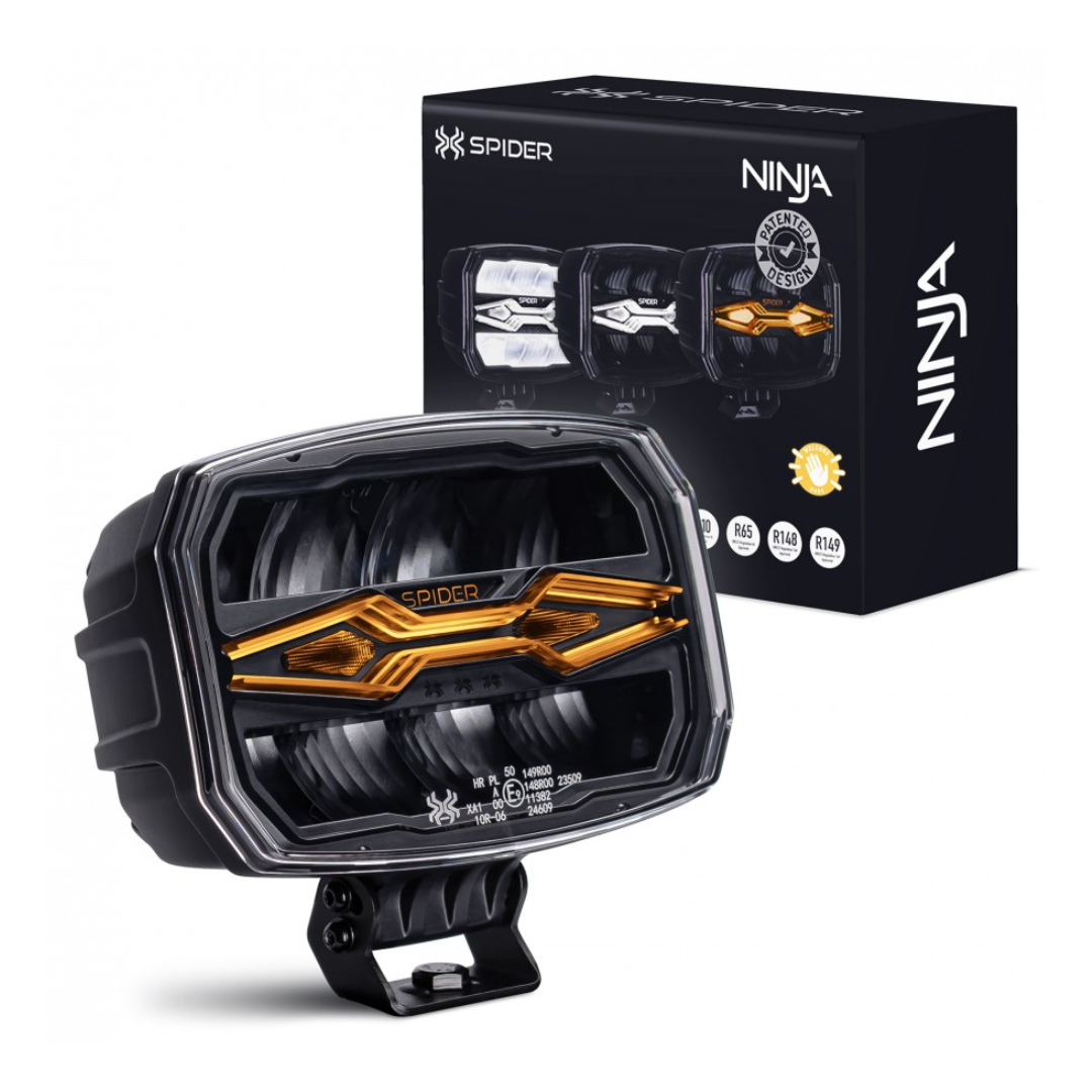X-Spider Ninja Driving Light with White DRL & Amber Strobe UK +