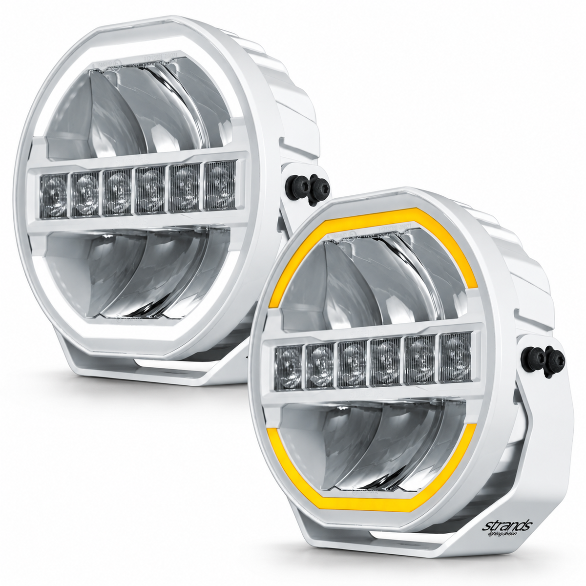 Strands White Skylord LED Driving Light / 9" white housing