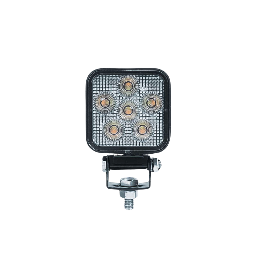 Square LED work light with six circular lights on a white background UK + Ireland