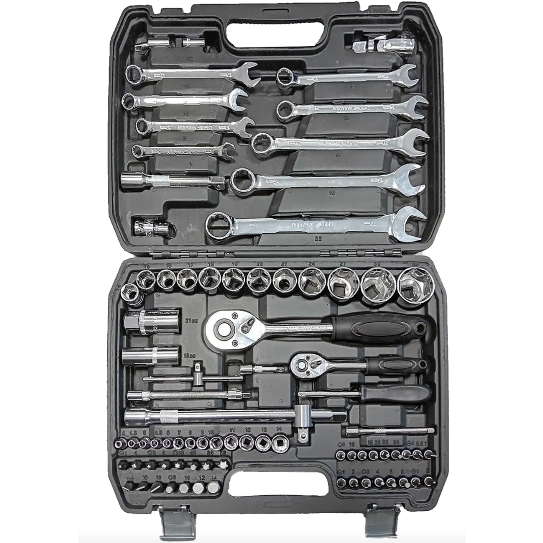 Socket, Spanner & Ratchet Set with 1/2" and 1/4" Drives / 82pcs