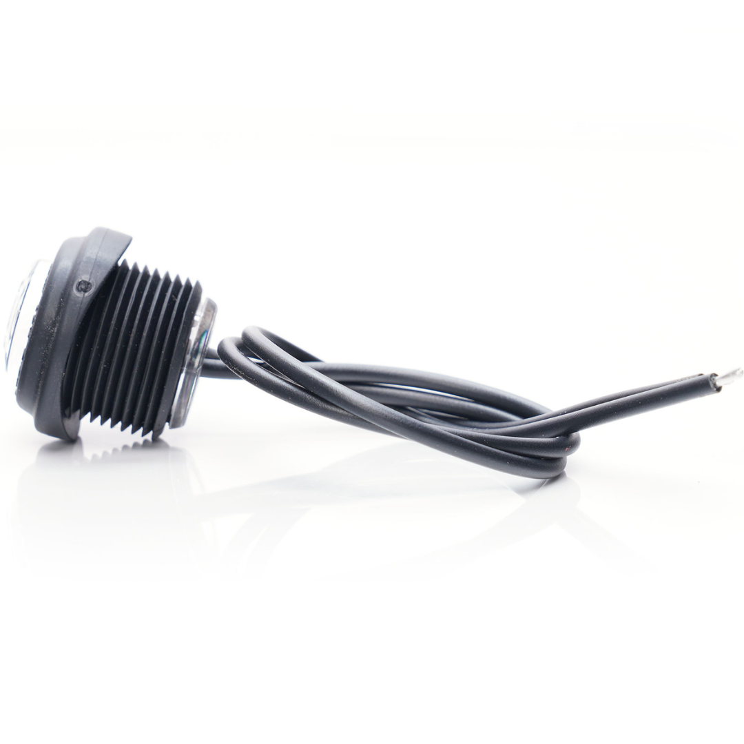 WAS W80 Small Round Push In Marker Light / Button Type / Rounded Gasket -