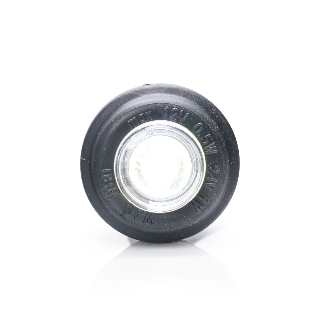 WAS W80 Small Round Push In Marker Light / Button Type / Flat Gasket -