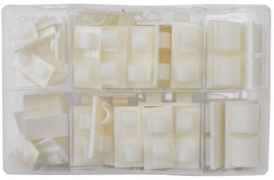 Assorted Adhesive Cable Clips / Pack of 122 Pieces - Assorted Boxes - Bin:Y2 - spo-cs-disabled - spo-default - spo-disa
