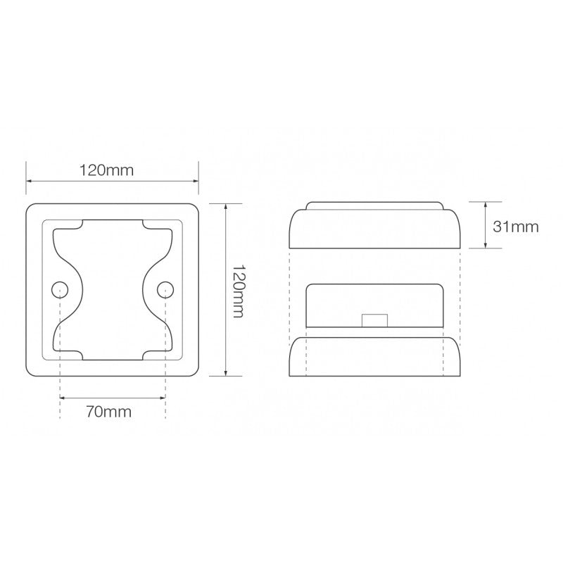 Square Compact Combination Lamp - Chrome - spo-cs-disabled - spo-default - spo-disabled - spo-notify-me-disabled