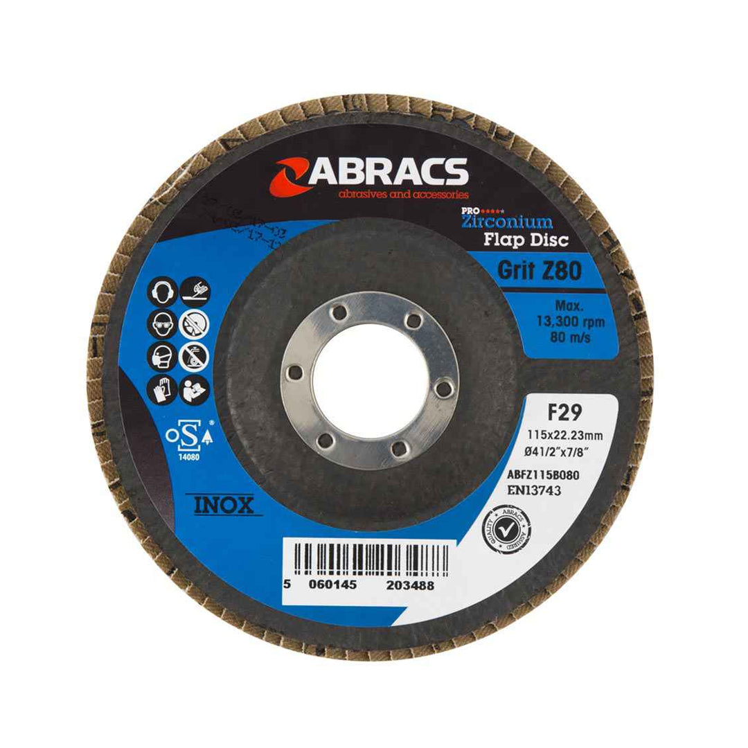 Abracs Zirconium Flap Disc Grit 60 / 115 x 22mm - spo-cs-disabled - spo-default - spo-disabled - spo-notify-me-disabled