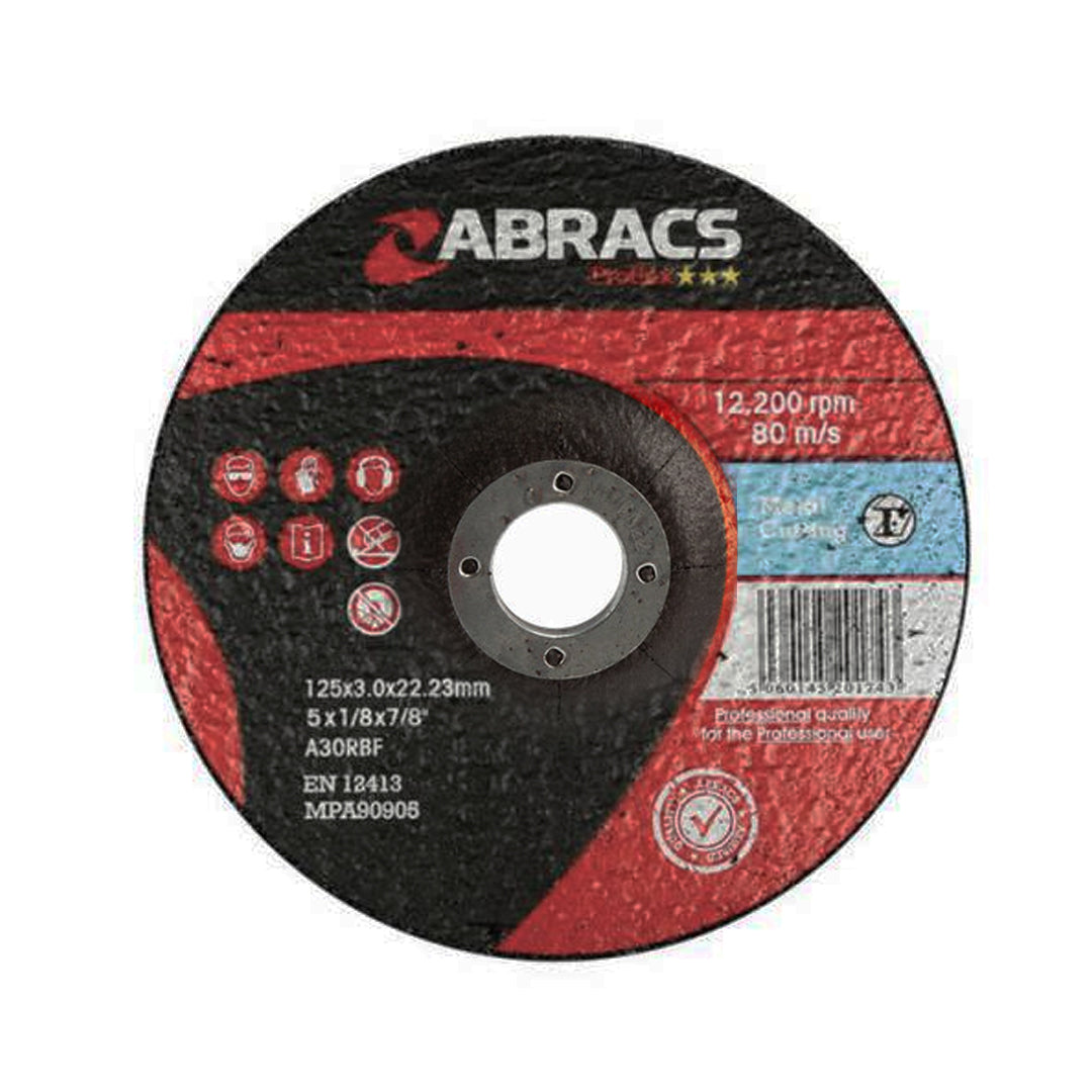 Abracs Proflex Cutting Disc with Depressed Centre / 125 x 3mm / Pack of 2 - spo-cs-disabled - spo-default - spo-disable