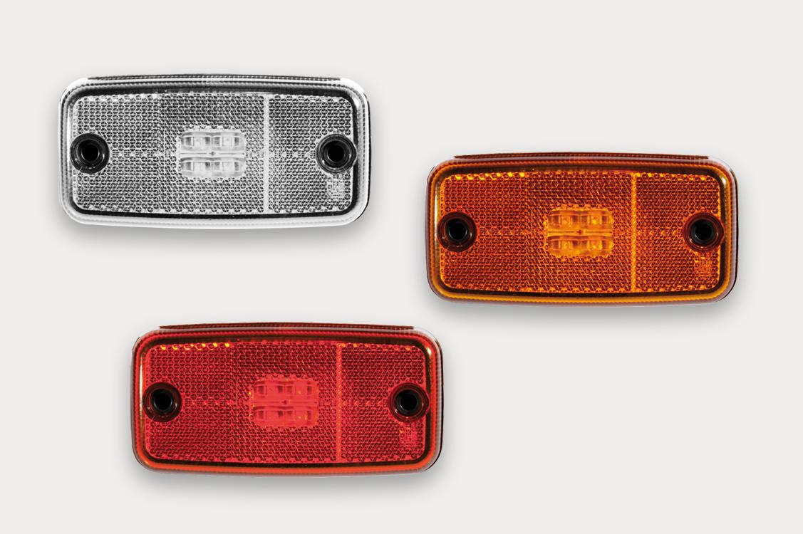 Red & White LED Stalk Side Marker Lights For Ifor Williams / Indespension Trailers - Fristom FT-009CLED