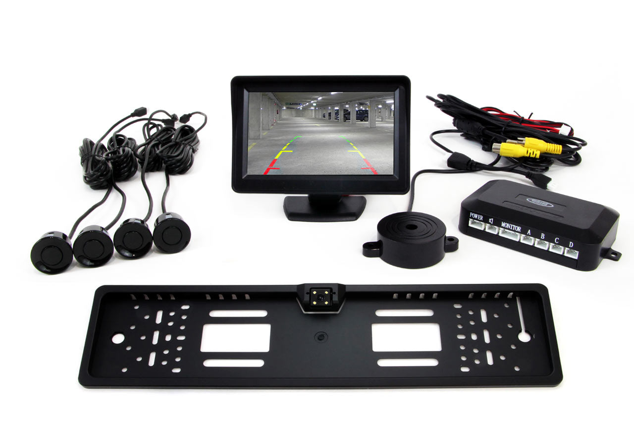 Parking Assistant System - Number Plate Reversing Camera & 4 Sensor Kit - spo-cs-disabled - spo-default - spo-disabled