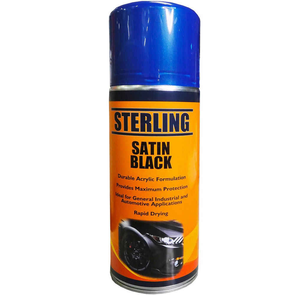 Buy Black Satin Spray Paint 400ml - Durable Protective Acrylic Formula
