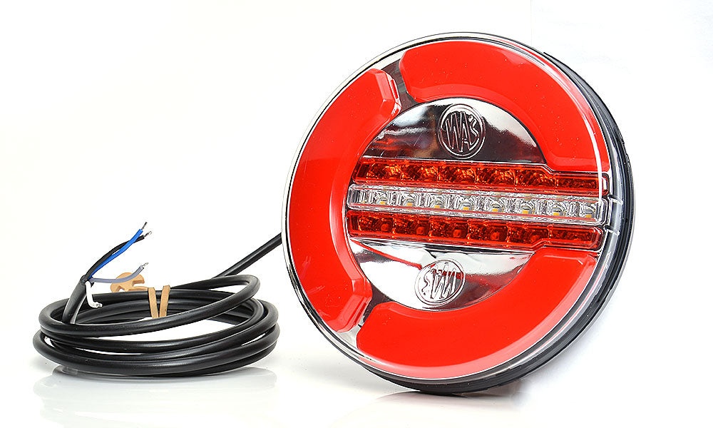 WAS W154 Round Neon Tail Light with Tail, Reverse & Fog Light