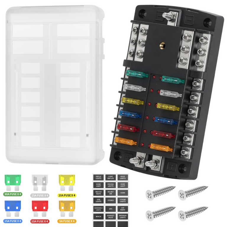Kit Fusibili A Lama Standard 32V (12/24V) – Assortito Da 3A, Ricambio Per Auto, Camper, Moto E Barca - 5