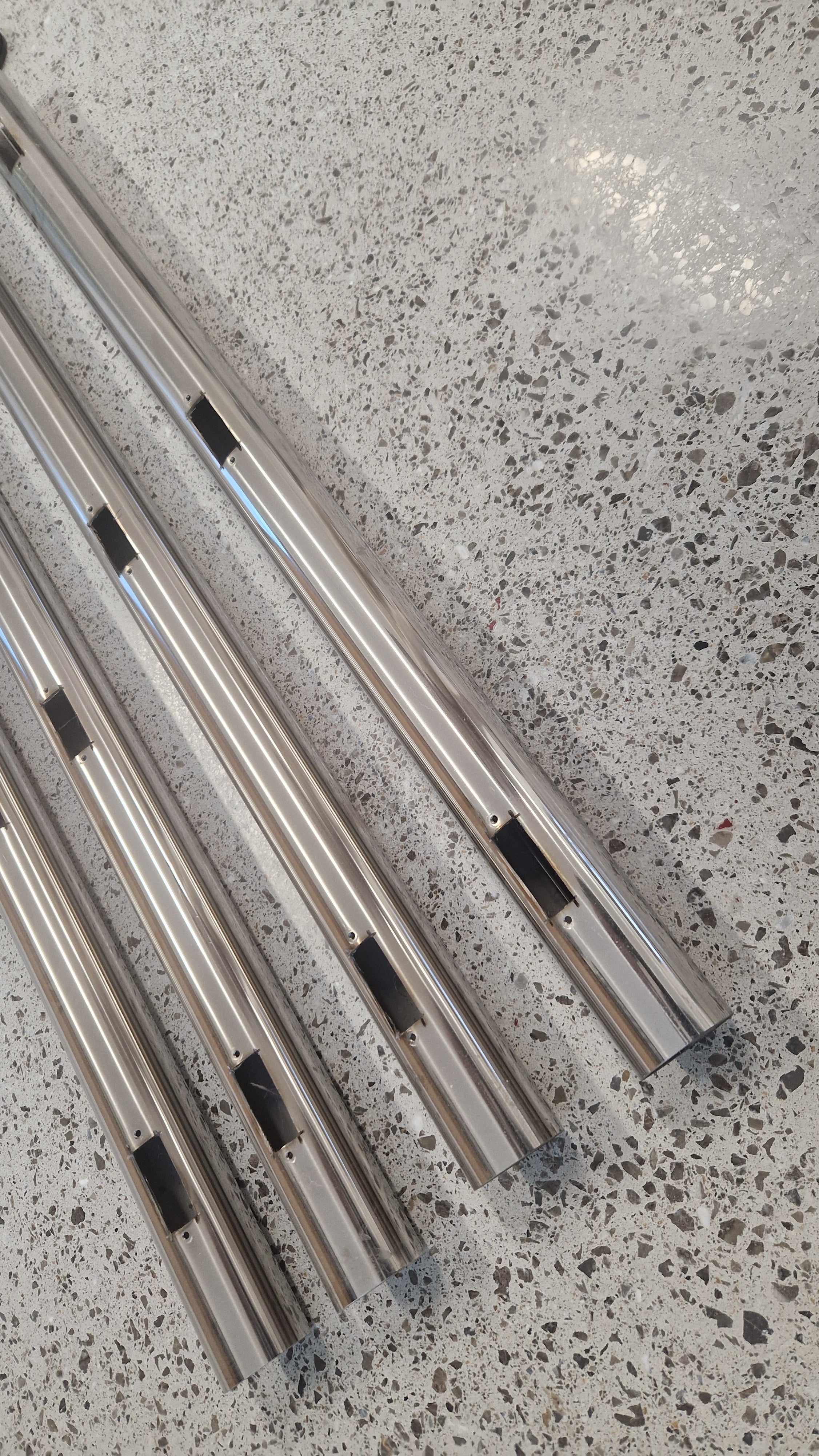 Stainless Steel Bars x 4 with Brackets & Fixings