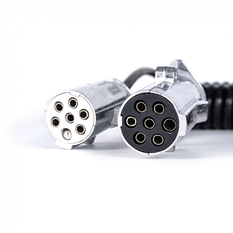 15 Core Electrical Coil to 2 x 7 Pin Plugs 3.5m Working Length