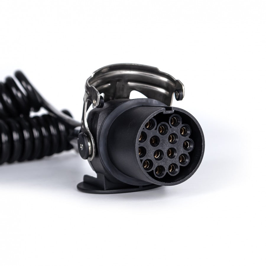 15 Core Electrical Coil to 2 x 7 Pin Plugs 3.5m Working Length