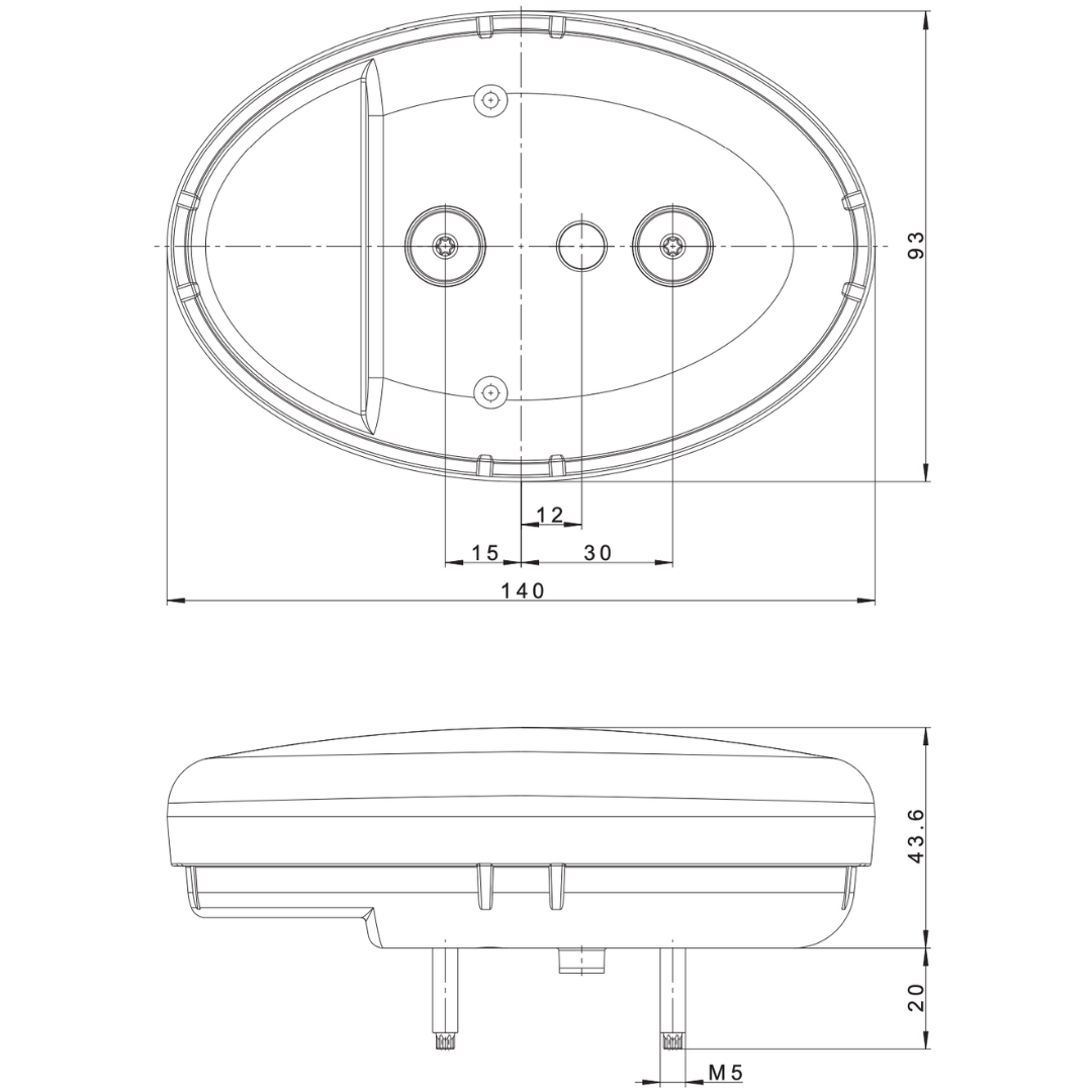 LED Oval Round Trailer Lamp / Fristom FT-355