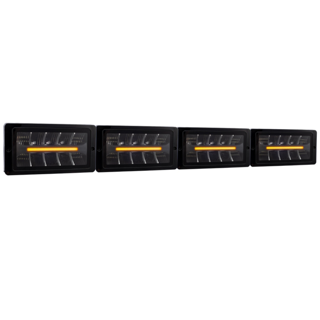 Classic 220 Rectangular Spot Lamp with Dual Position Light Strip UK + Ireland