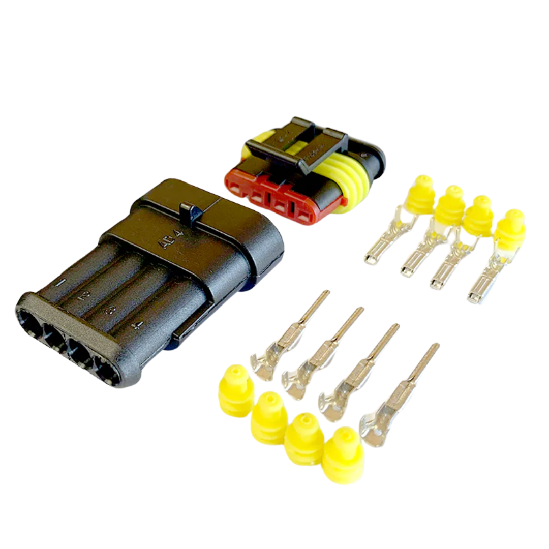 4-poliger Steckverbindersatz der Serie AMP Superseal 1.5 von TE Connectivity