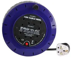 Extension Cable Reel, 4 Socket Mains 13A 10m Length - spo-cs-disabled - spo-default - spo-disabled - spo-notify-me-disa