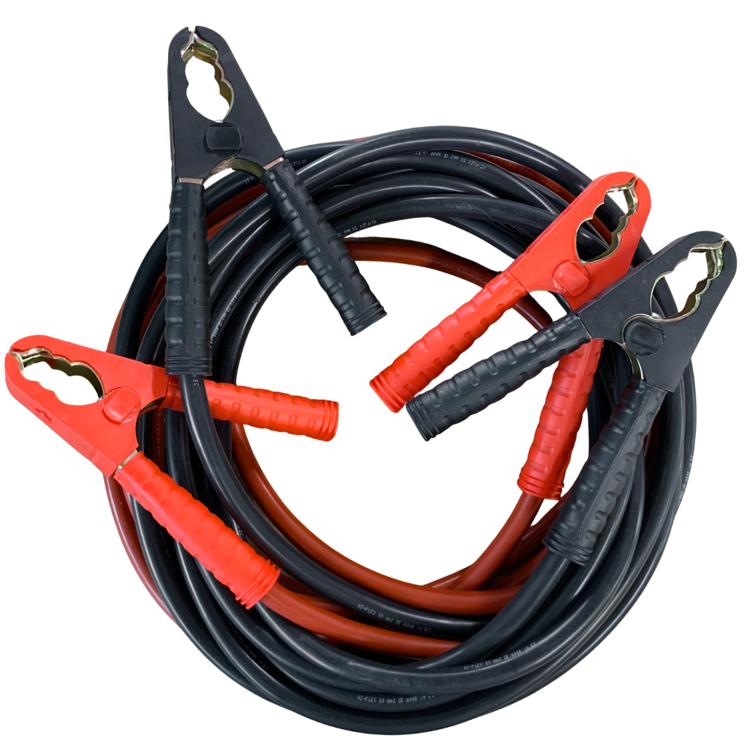 Heavy Duty 50mm² Jump Leads for trucks red and black coiled