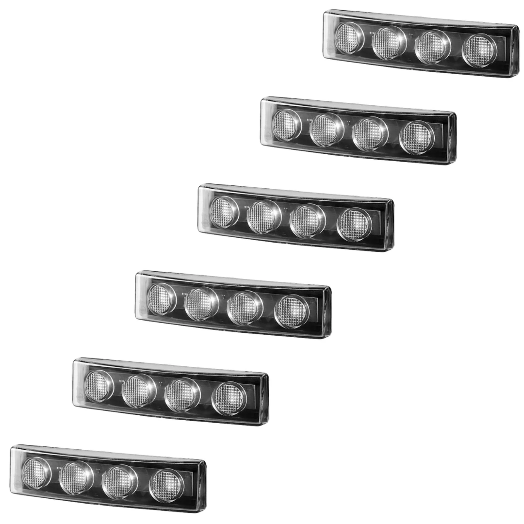 6 x Scania LED-Visiermarkierungsleuchte in Weiß mit Kabelanschluss