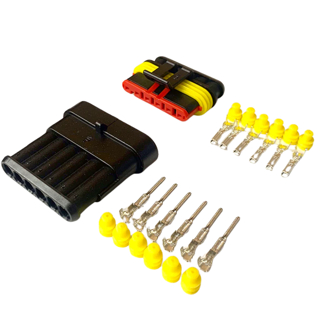 6-poliger Steckverbindersatz der Serie AMP Superseal 1.5 von TE Connectivity