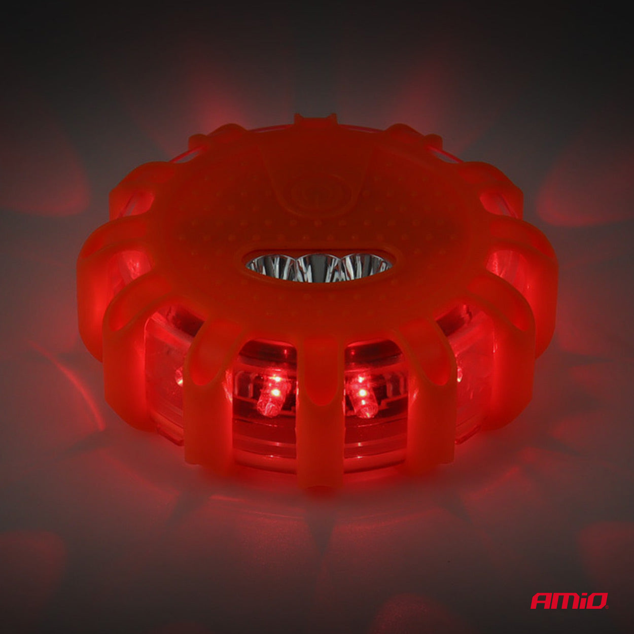 Red Emergency Light Puck with Torch