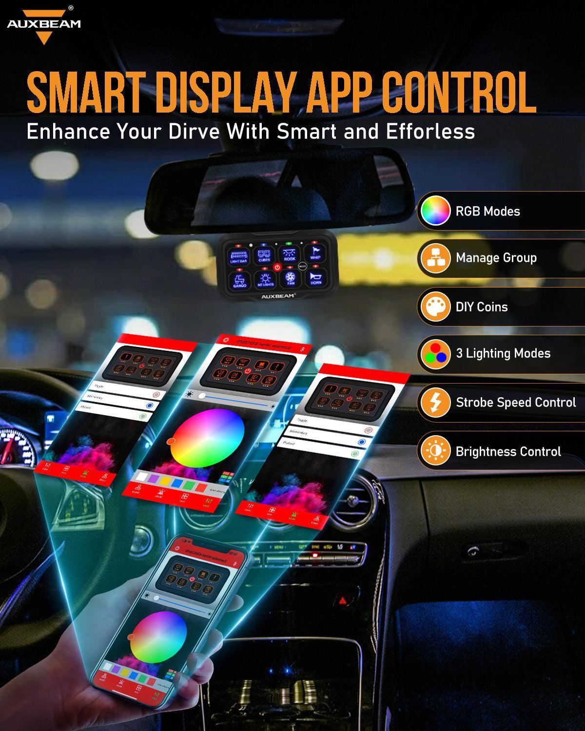 8 Way Auxbeam Control Panel with Mobile App