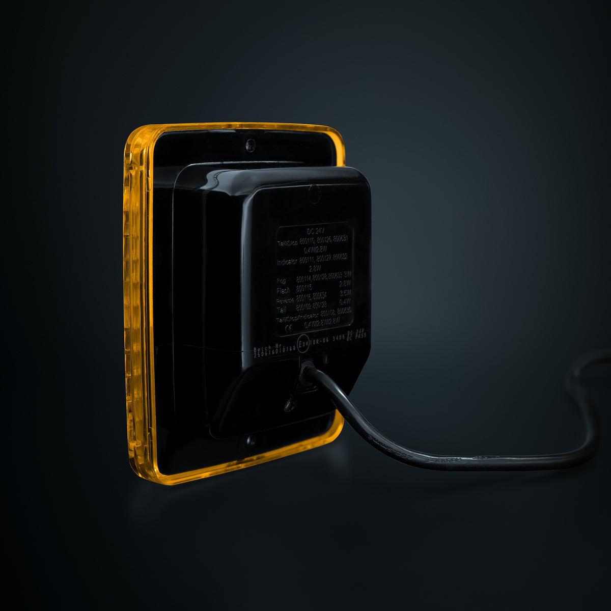 Strands IZE LED Rectangular Amber Indicator Light with Amber Lens