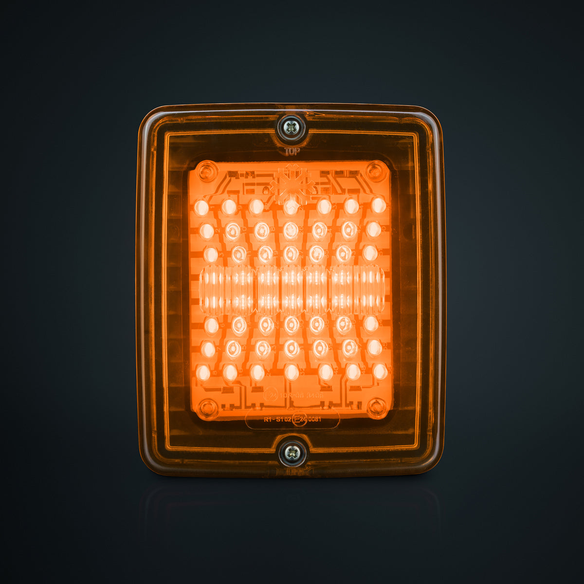 Strands IZE LED Rectangular Amber Indicator Light with Amber Lens